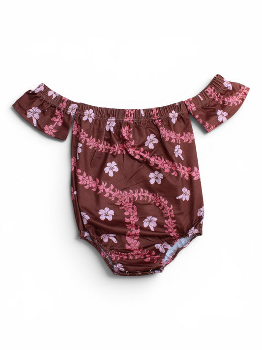 Brown Lei OTS Romper
