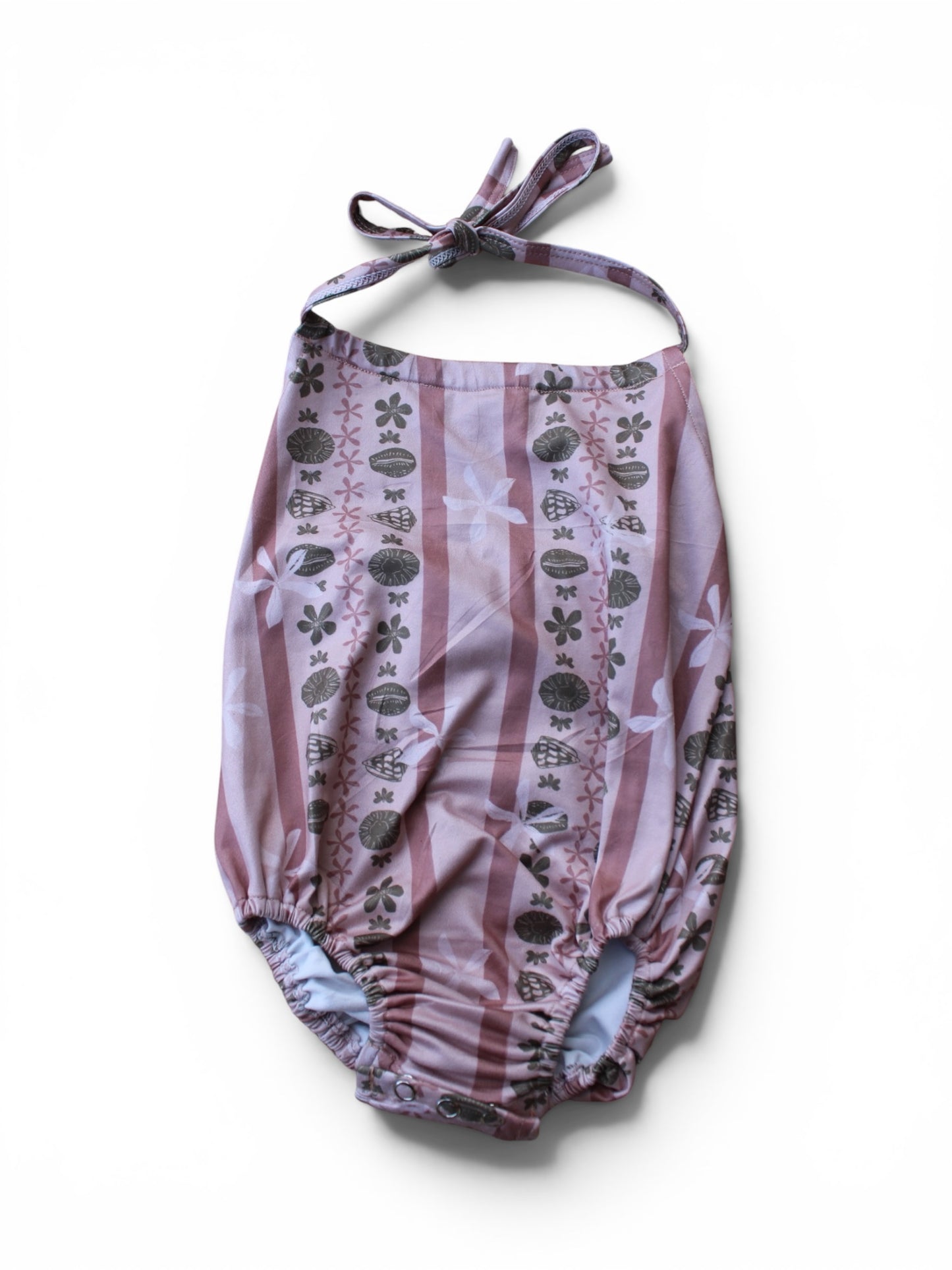 Shell Stripe Halter Romper