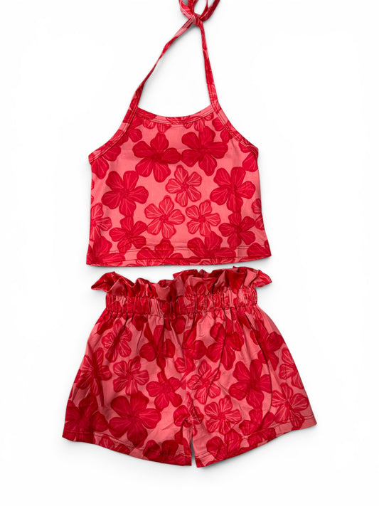 Halter & Shorts Set Berry Hau